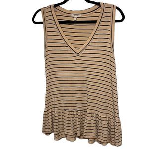 4/$20 Maurices V Neck Peplum Tank top Striped | L